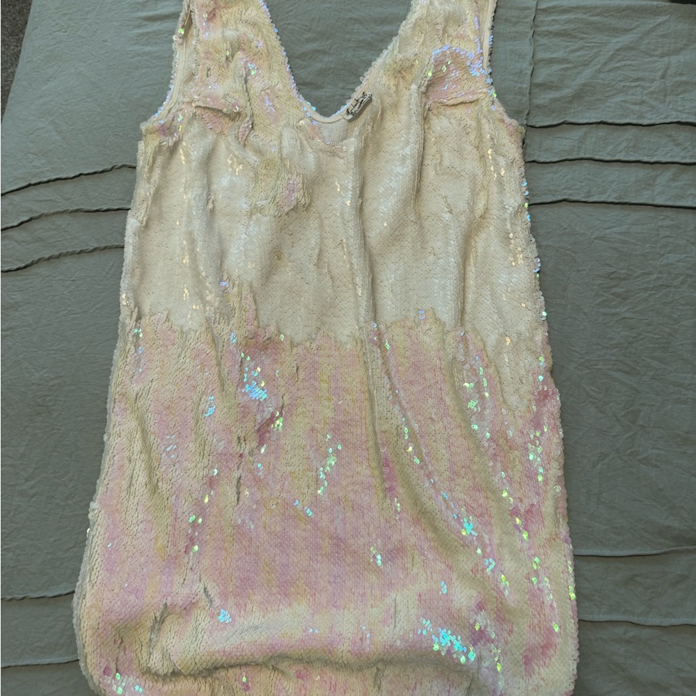 Iridescent Sequin Sleeveless Dress